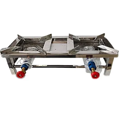 Gurubhai Commercial 28 x 10 inch (71.12 X 25.4 Cm) Dual Burner Gas Bhatti