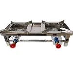 Gurubhai Commercial 28 x 10 inch (71.12‬ X 25.4 Cm) Dual Burner Gas Bhatti