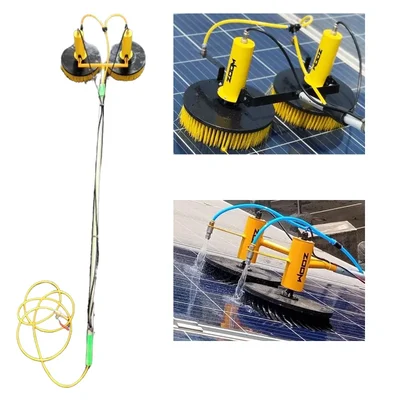 Dual Motorized Solar Panel Wet Cleaning Brush With 3 Mtr Telescopic Pole without battery by Zoom solar