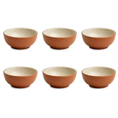 Premium 4.25 Inch Dual Tone Soup Bowls (Set of 6)