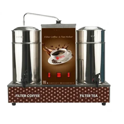 Everyday 230V Tea and Coffee Maker (2+2L) for Cafes, Offices Semi-Automatic Dual Stainless Steel Vessel Decoction Brewer