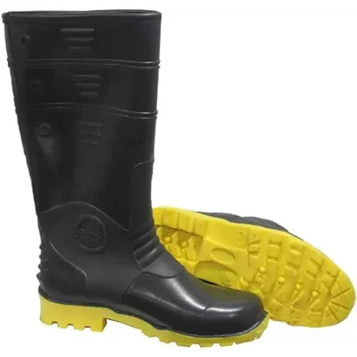 Duckback Wellington PVC Steel Toe Black Safety Gumboots for Men(Size-6)