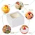 100 Pcs, 4 x 4 x 3 Inch 320 GSM Duplex Cake Box for Cookies, Pastries, Mini Cakes, Donuts, Pie Slices