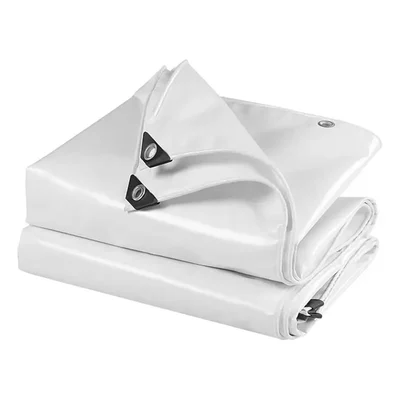 ZN Global 600 GSM 15 feet x 15 feet Nylon Fabric, PVC Coated, UV Protected, Waterproof Tarpaulin Sheet(Color-White)