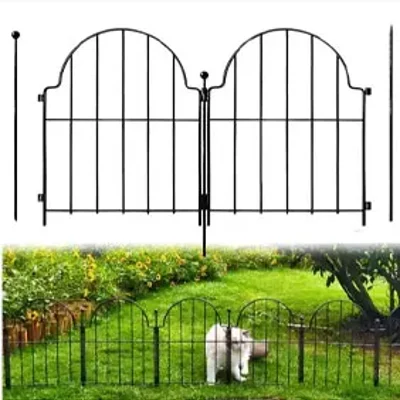 Ecofynd GF005-BLK-105 43 m Fence Picket (Black) durable and stylish black metal garden fence.