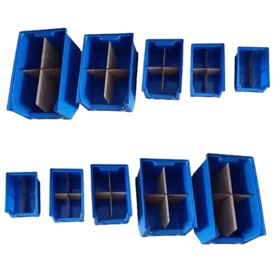 Avsar 10 Pcs FPO Bins 5 to 45 with Vertical & Horizontal Partition, Blue Colour - (2 pc each Size)