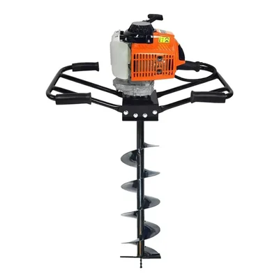 Neptune AG-63D, 63CC 2-Stroke Earth Auger Machine | Heavy Duty Two-Man Operated Post Hole Digger with 8-Inch Drill Bit