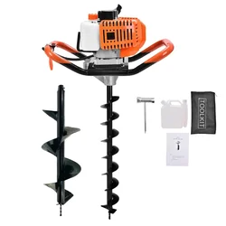 Heavy Duty 52 cc 2 Stroke Earth Auger / Post Hole Digger / Earth Drill Machine With 4 & 10 Inch Bit