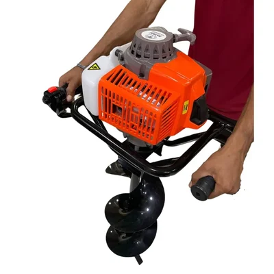 Natraj 2 Stroke 63 CC Petrol Engine Earth Auger Machine With 10 Inch Heavy-Duty Drill Bit, AS-630D