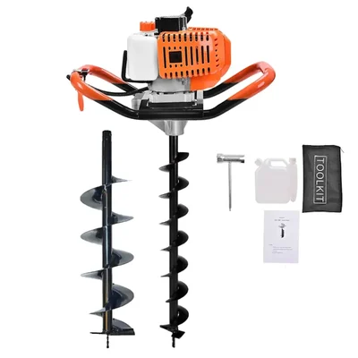 Heavy Duty 52 cc 2 Stroke Earth Auger / Post Hole Digger / Earth Drill Machine With 4 & 8 Inch Bit