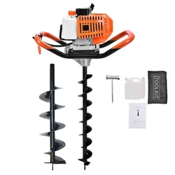 Heavy Duty 52 cc 2 Stroke Earth Auger / Post Hole Digger / Earth Drill Machine With 4 & 8 Inch Bit