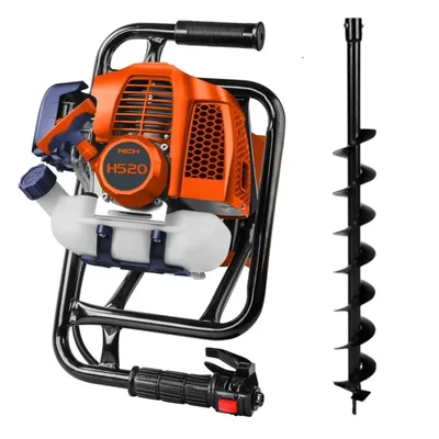 NCH H520, 52cc 2-Stroke Petrol Engine Earth Auger Machine With 4 Inch Drill Bit