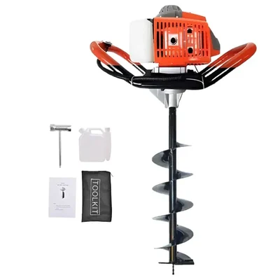 Gramstrong 2 Stroke 63 cc Earth Auger with 8 inch (203.2 mm) Drill Bit | Post Hole Digger Machine