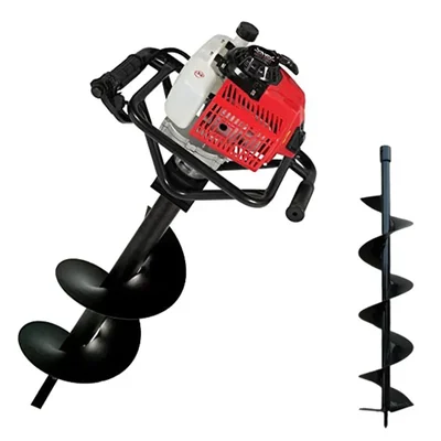 Balwaan BE-63, 63cc 2-Stroke Earth Auger Machine with 6 & 12 Inch Drill Bit | Hole Digger 