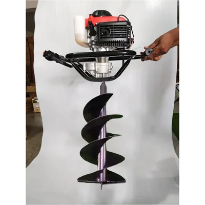 Heavy Duty 4-stroke, 82 CC For Earth Auger/ Post Hole Digger Machine with 12 inch Double Spiral Auger Bit