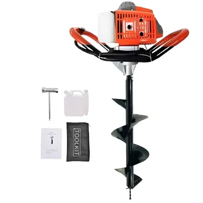 Gramstrong 2 Stroke 63 cc Earth Auger with 10 inch (254 mm) Drill Bit | Post Hole Digger Machine
