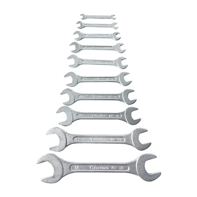 Eastman 10 Pcs Chrome Vanadium Steel Double Open Ended Jaw Spanner Set(KIT-03-100M)