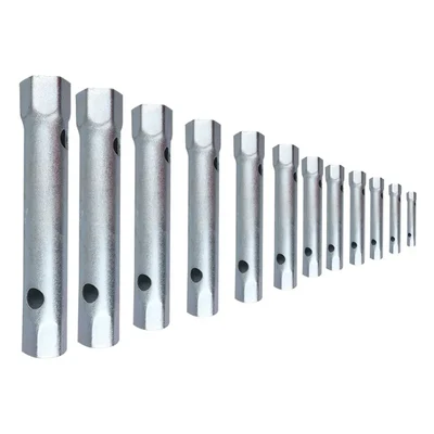 De Neers Tubular Box Spanner, Selected Steel Tubing, Zinc Plated, Set Of 12pcs, Size - 6x7mm to 30x32mm