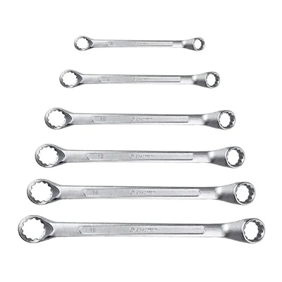 EASTMAN 6pc Bi-Hexagonal Shallow Offset Ring Spanner Set E-2007