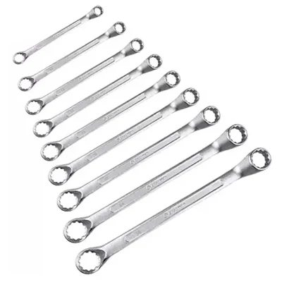 Eastman 9 Pcs Bi-Hexagonal Double Sided Box End Ring Spanners Set (KIT-07-90W)