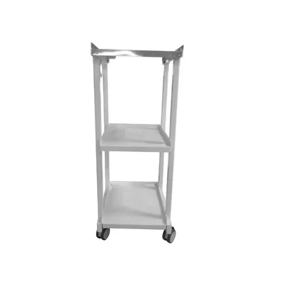 Luft India Li22 MS Powder Coated 37x37x75 cm Lab ECG Trolley SS Top Plate Middle Down MS Plates Handle Hooks 7cm Wheels