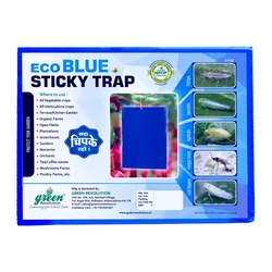 Green Revolution 150 x 200 mm (A5) 10 pieces Eco Blue Sticky Trap for controlling Thrips, Tea Mosquito Bug, Leaf Miner(Quantity-Pack of 1)