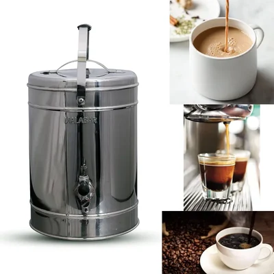 Eco-Friendly 5L Stainless Steel Premium Urn with Tap for Tea/Coffee With Hot and Cold Pot Double Insulated Wall