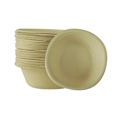 PAAVAN 180ml Disposable Bagasse Bowls | Round, Beige for Serving Snacks & Dinner, Birthday & Wedding Party(Pack-25 Pcs)