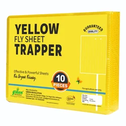 Green Revolution 150 x 200 mm (A5) 10 pieces Eco Yellow Sticky Trap for controlling White fly, Aphids, Jassids(Quantity-Pack of 1)