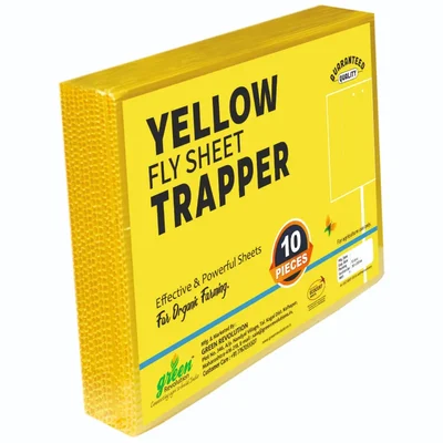 Green Revolution 150 x 200 mm (A5) 10 pieces Eco Yellow Sticky Trap for controlling White fly, Aphids, Jassids(Quantity-Pack of 1)