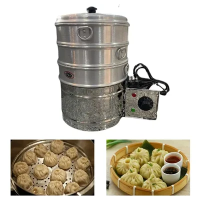 Electric 3 Pot Momo Steamer Machine, 1500 Watt
