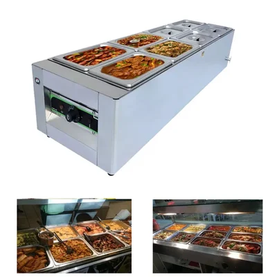ADORMA BM 32, 8x4 Liter SS Bain Marie 8 Pot, 1200W (32 Liters) For Buffet Purpose with 1 Year Warranty