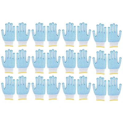Super Safety Cotton Knitted Double Side Dotted Safety Hand Gloves(Color-White,Pack-12)