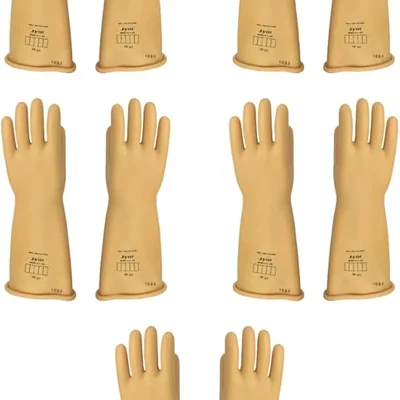 5KV Electrical Insulating Rubber Safety Gloves ( pack of 5 )