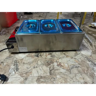 Heavy Duty Stainless Steel 3 Pan Electric Bain Marie, 1.5KW