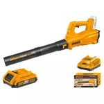 Ingco 20V Cordless Air Blower with Battery & Charger, 8.5 m³/min Air Volume & 115 km/h Air Speed (CABLI203235)