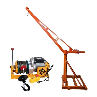 Boltz 500 kg Capacity 360° Mini Crane With Electric Clutch Winch, 4 HP Motor - 40 Meter 8 mm Wire Rope