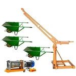 Crossbee 500 kg Mini Crane 360° With 3 HP Electric Clutch Winch, 8 mm 50 Mtr Wire Rope & 3 Wheel Barrow Trolley