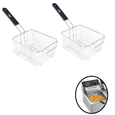 Pack of 2 SS Deep Fryer Basket for Electric Double Deep Fryer