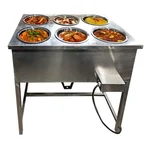 Mira Steel 6 Pots Electric Bain Marie 4 Litre Capacity, 4KW and Double SS Body