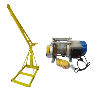 Boltz 500 kg Load Capacity 360° Mini Crane With Electric Winch, 3 HP Copper Winding Motor - 30 Meter 8 mm Wire Rope