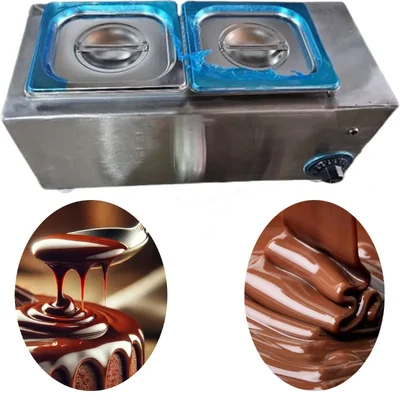 Commercial Electric Operated  Stainless Steel 2 Pot Chocolate Melter (1+1 Litre)
