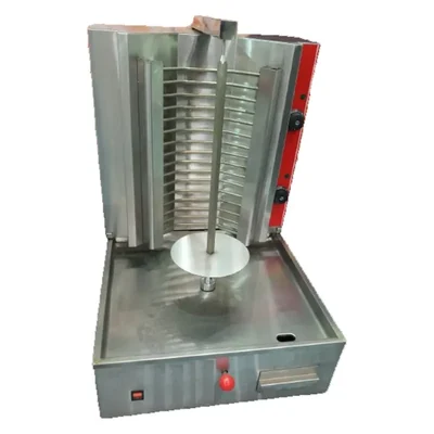 Premium Quality Stainless Steel Two Burner Electric Shawarma Machine with Rotating Rod