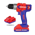 Emtop 10 mm 20V Cordless Drill With Battery & Charger, 1500 RPM (ECDL6200118)