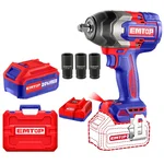 Emtop 1/2" 20V Cordless Impact Wrench With Battery, Charger & Socket Set, 2400 RPM (ECIWL2085)	