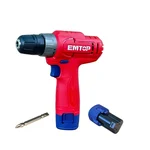 Emtop 10mm 12V Cordless, 20Nm Torque Drill Machine With Battery & Cr-V 65mm Bit, 0-750 RPM (ECDL12456)