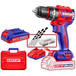 Emtop 13 mm 20V Metal Chuck Cordless Impact Drill With Battery, Charger & Accessories, 2000 RPM (ECIDL20668)