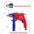 Emtop 13mm 680 Watt Impact Drill With Variable Speed & F/R Function, 0-3000 RPM (EMDL068)