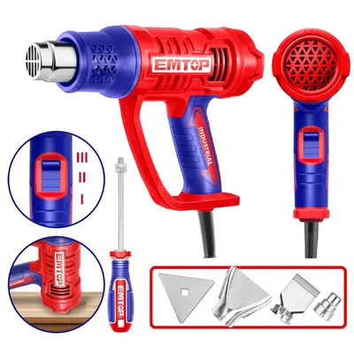 Emtop 2000 Watt Hot Air Gun or Heat Gun With Accessories (EHGN20078)