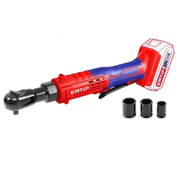 Emtop 3/8 Inch 20V Cordless Drive Ratchet With 3 Pcs Sockets, 0-250 RPM (EDRL2060151) 